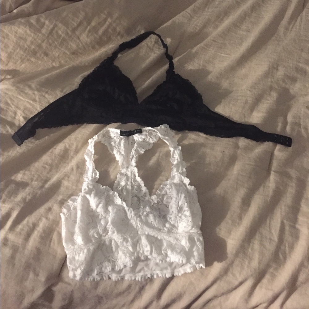 BLACK AND WHITE BRALETTE SET