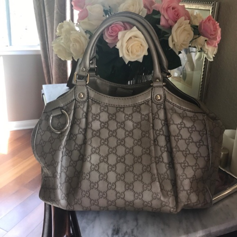 GUCCI Sukey Medium Guccissima Leather Tote - Picture 1 of 8