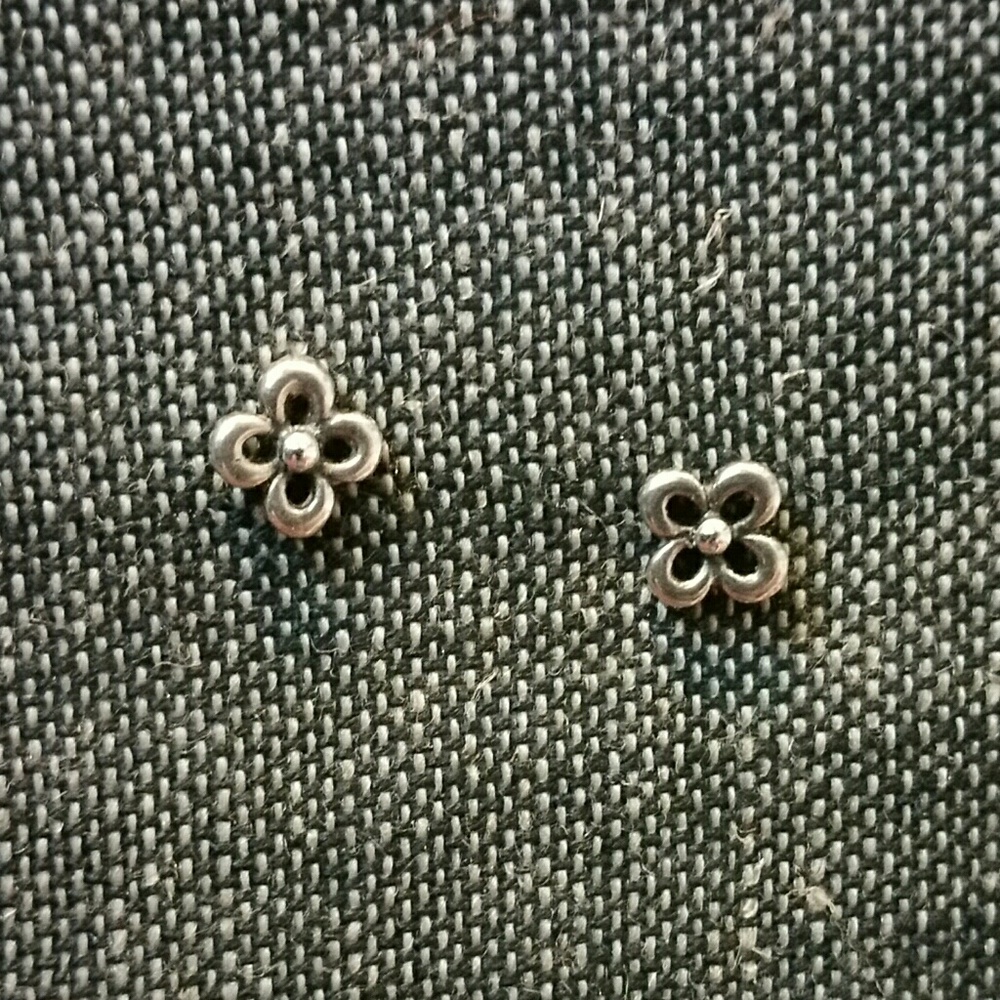James Avery Silver Flower Studs