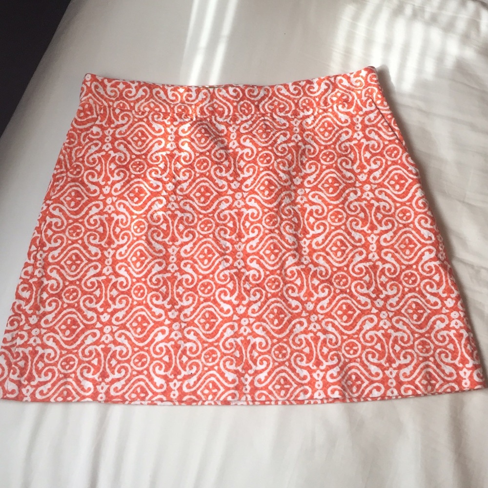 C Wonder Orange Tribal Print Mini Skirt