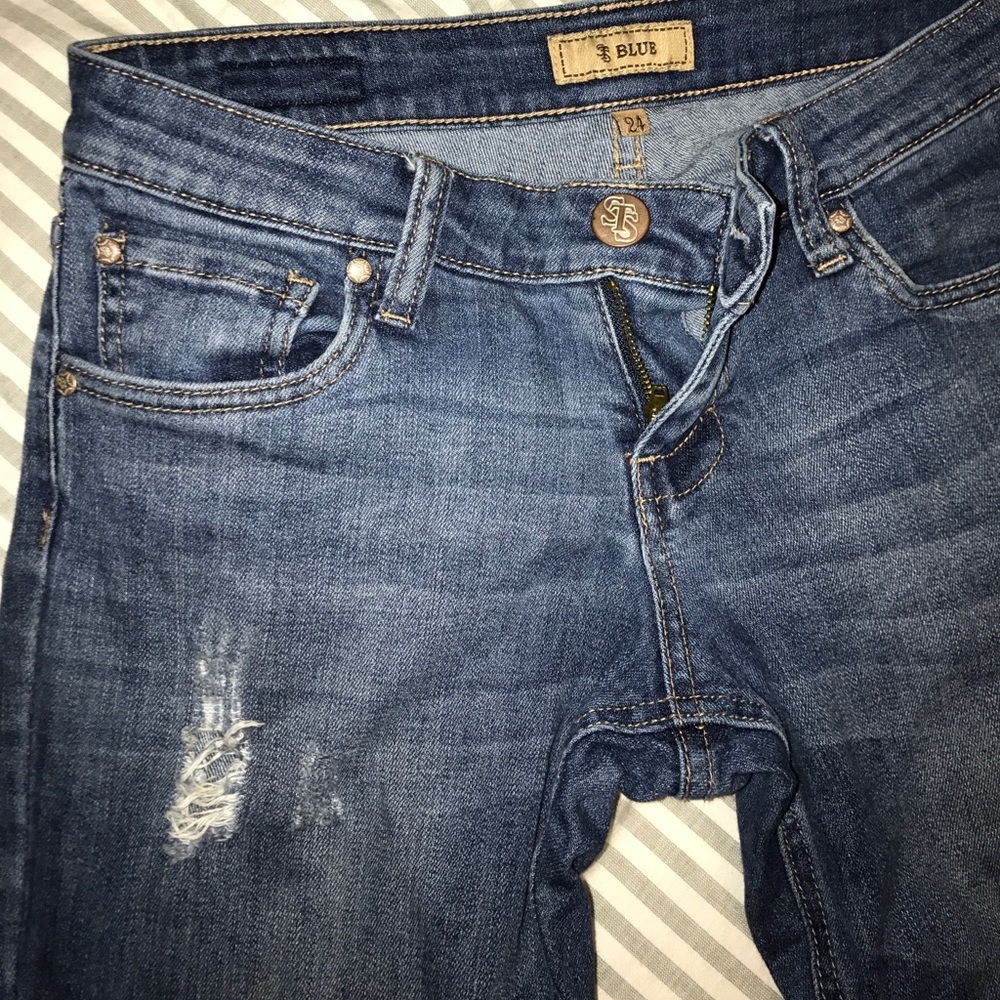 💥 sale STS BLUE Ripped cropped boyfriend jeans