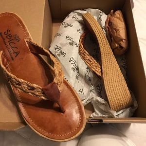 Brand new Tan braided look sandals
