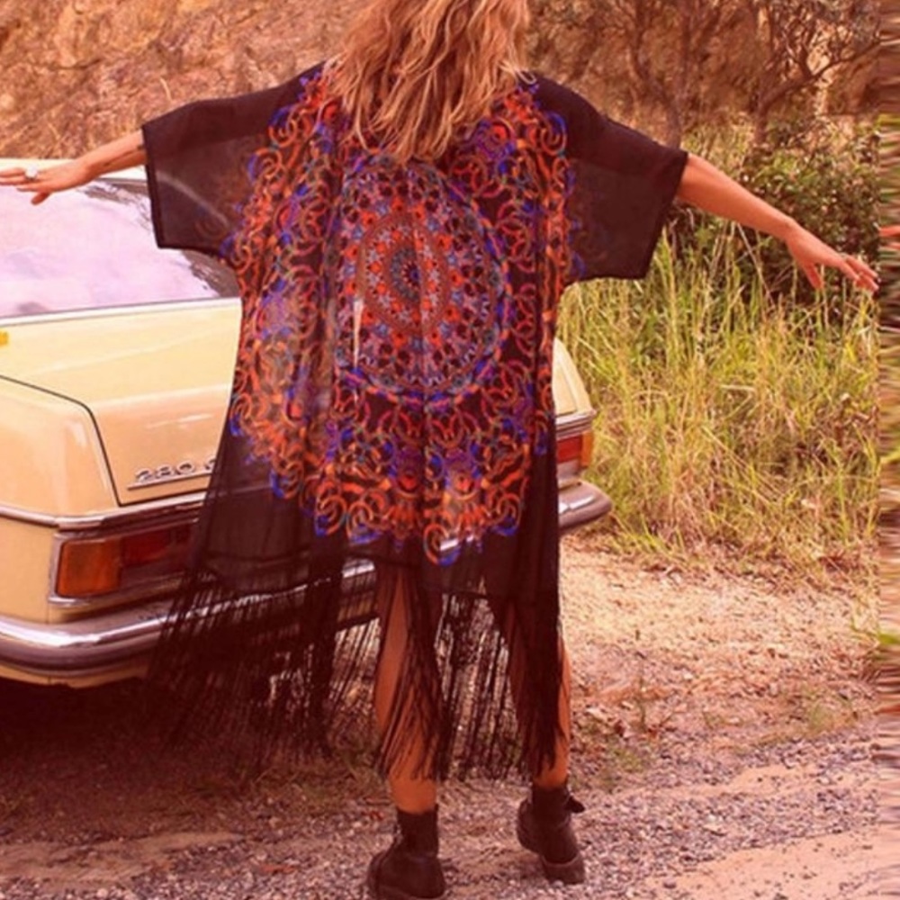 HOST PICK! Kimono Summer Boho Beach Bikini Coverup - Picture 3 of 6