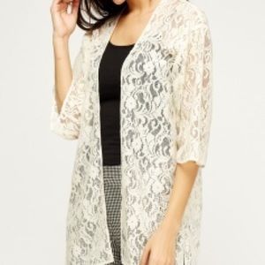 Floral print lace cardigan