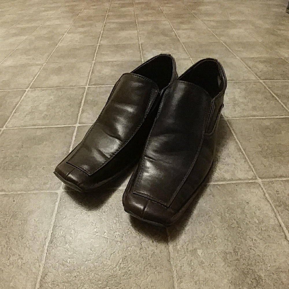 Brown Borelli square toe shoes