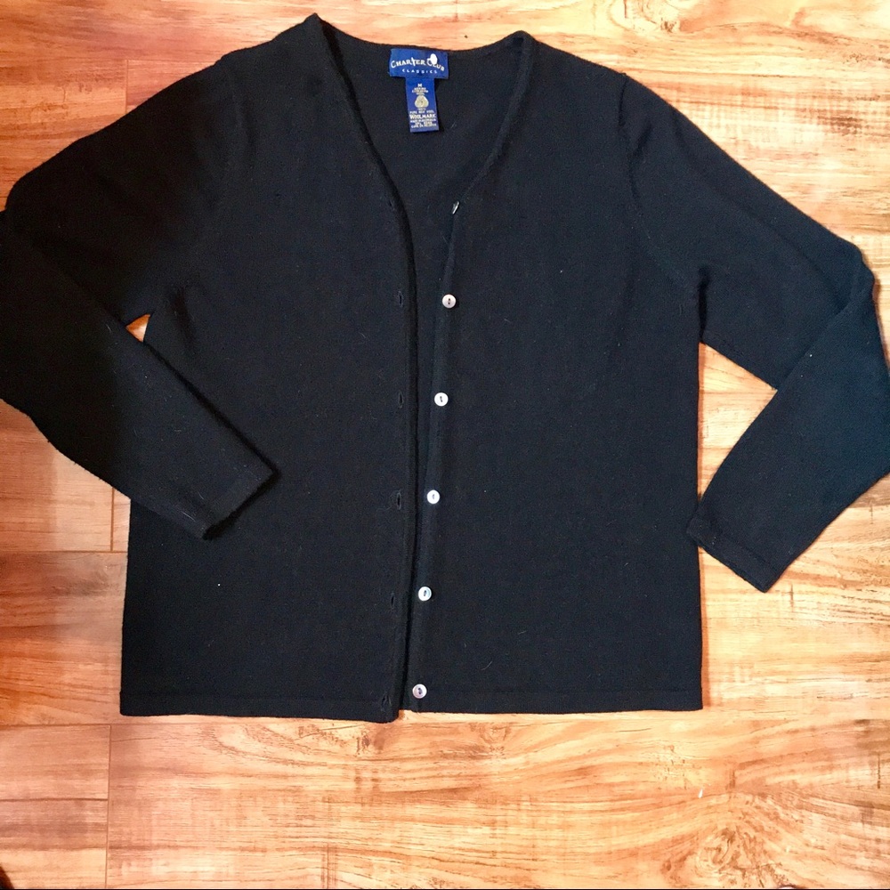 Charter Club Black Cardigan (DONATED)