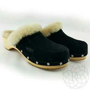 NEW UGG Black Genuine Suede Clogs