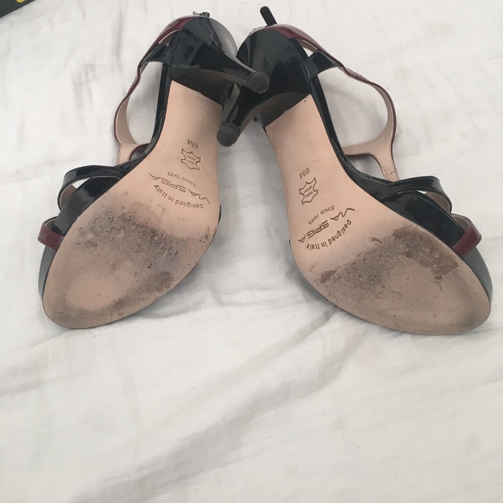 Via spiga T pumps in black/ burgandy size 6 - Picture 3 of 5
