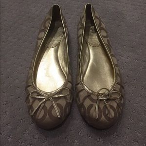 Coach gold ballet flats