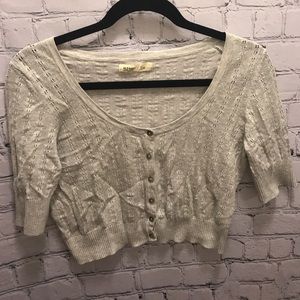 Old Navy Knit Cropped Gray Cardigan Sz Medium