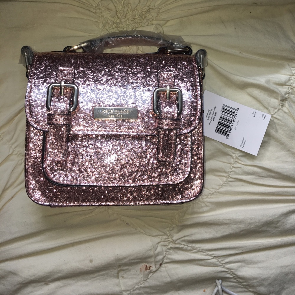 Kate spade rose gold glitter scout bag