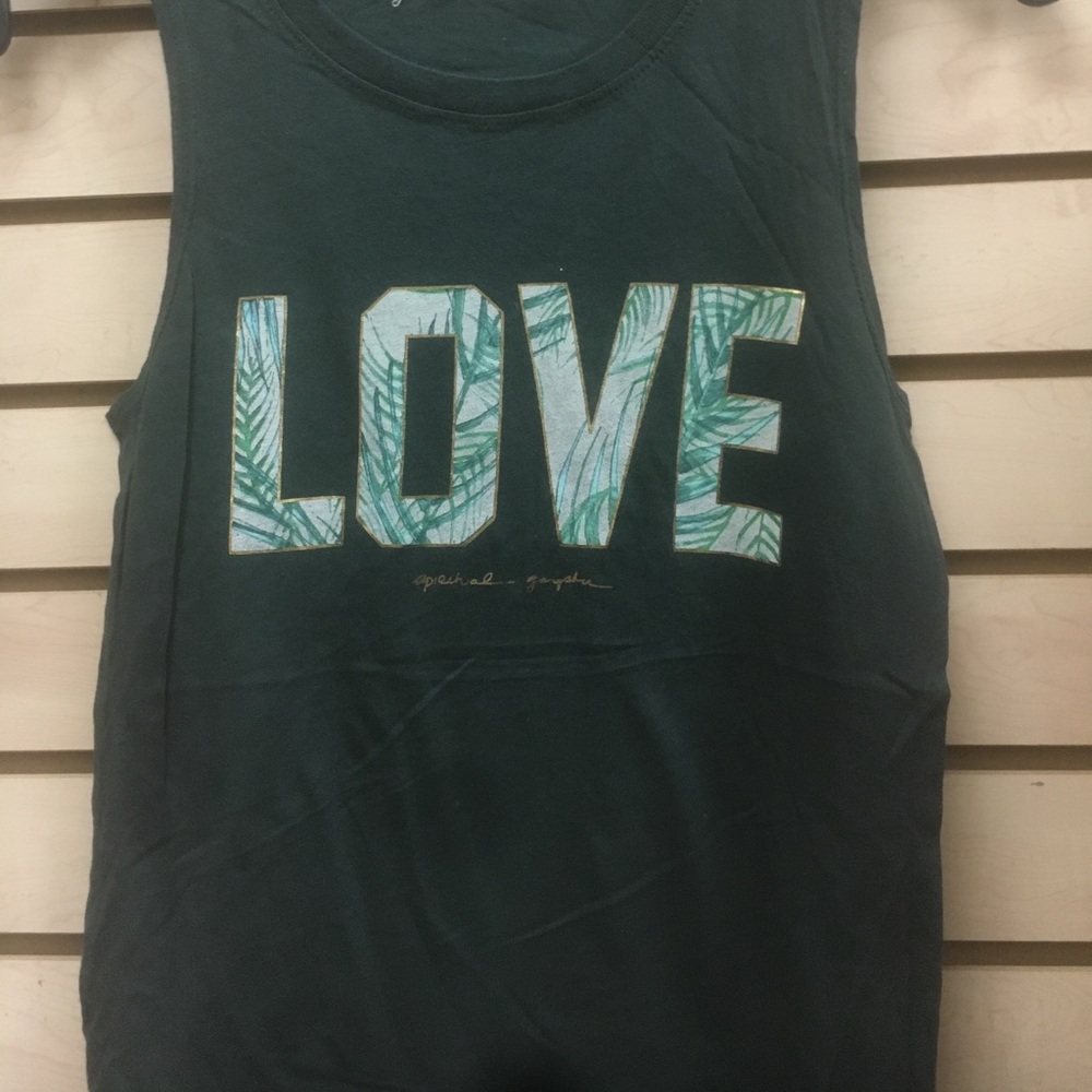 Spiritual gangster Green tank top ❤️ love tee new