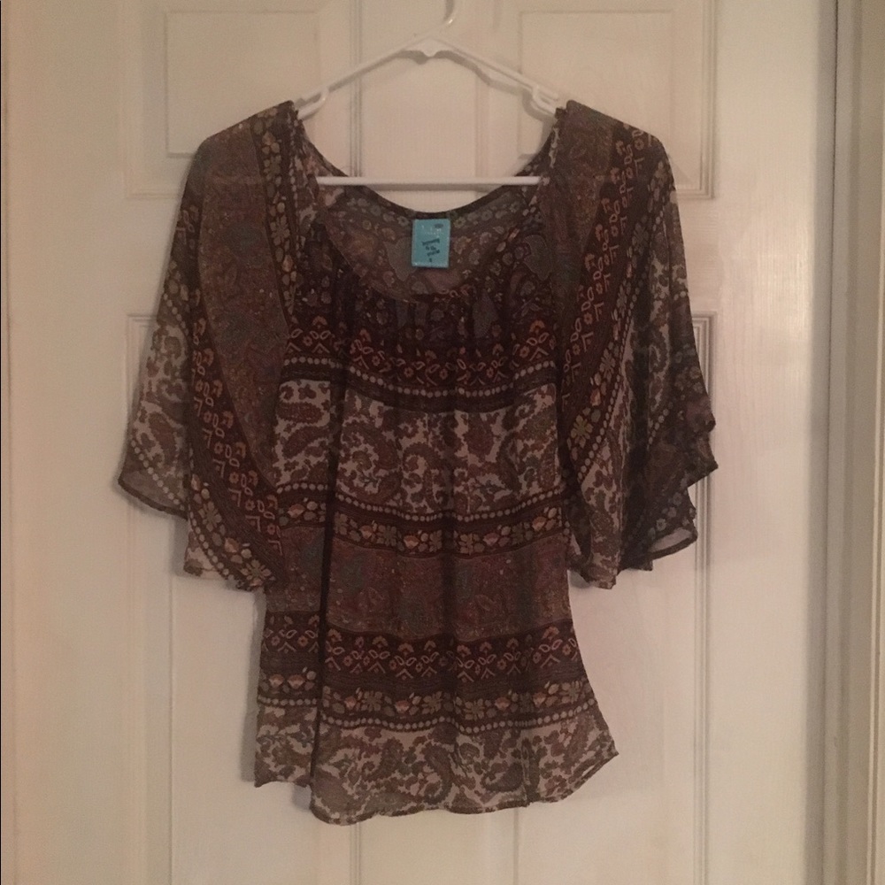 H I P sheer boho top
