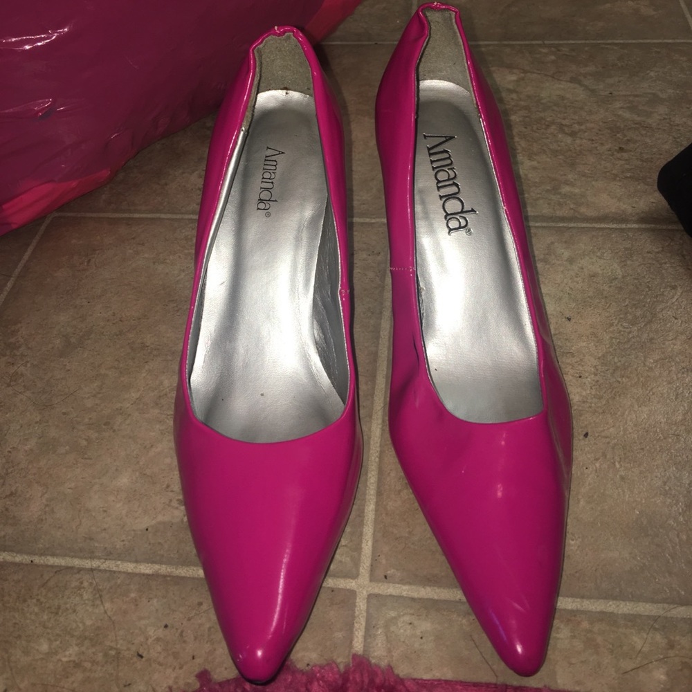 Hot pink stiletto heels