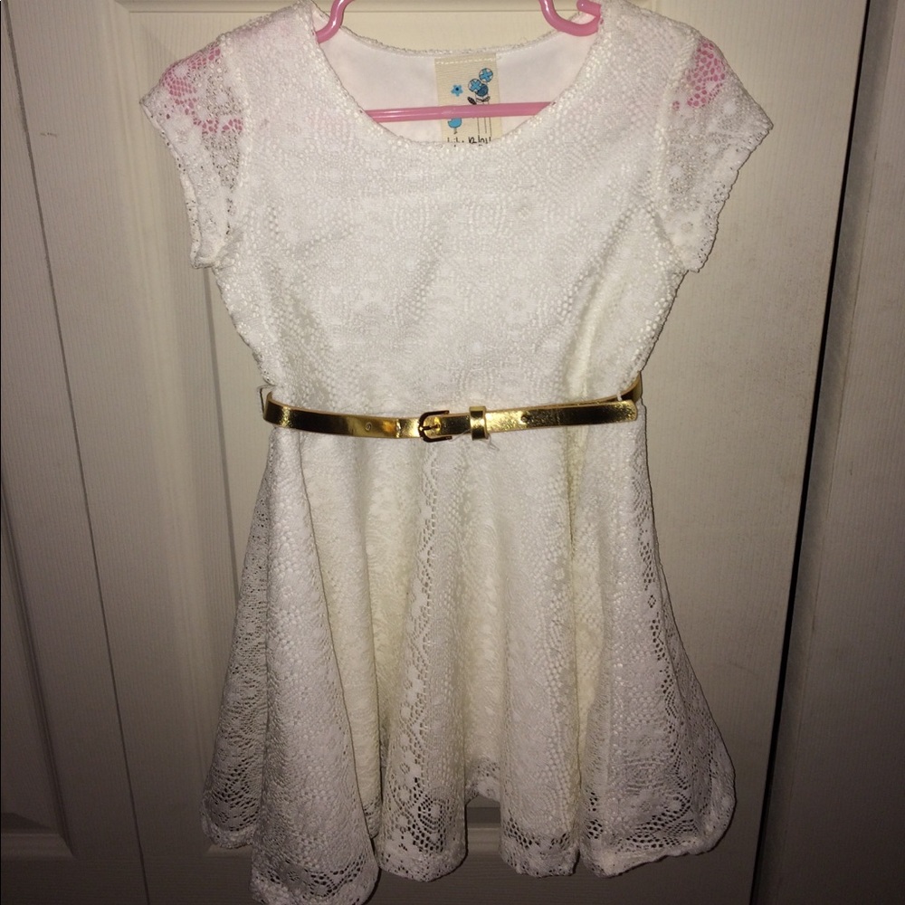 Lace knitted girls dress