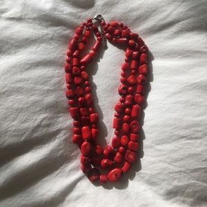 Red stone statement necklace