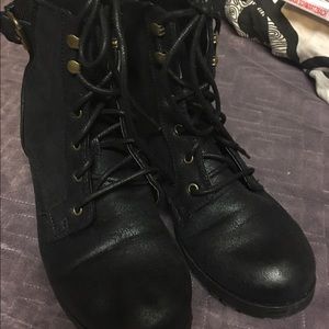 Black lace up boots