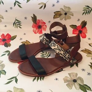SIENNA SNAKESKIN LEATHER SANDALS