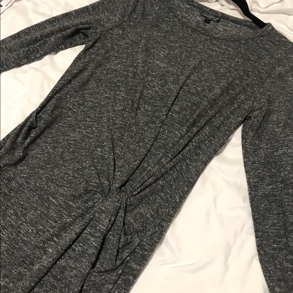 Topshop textured gray mini dress