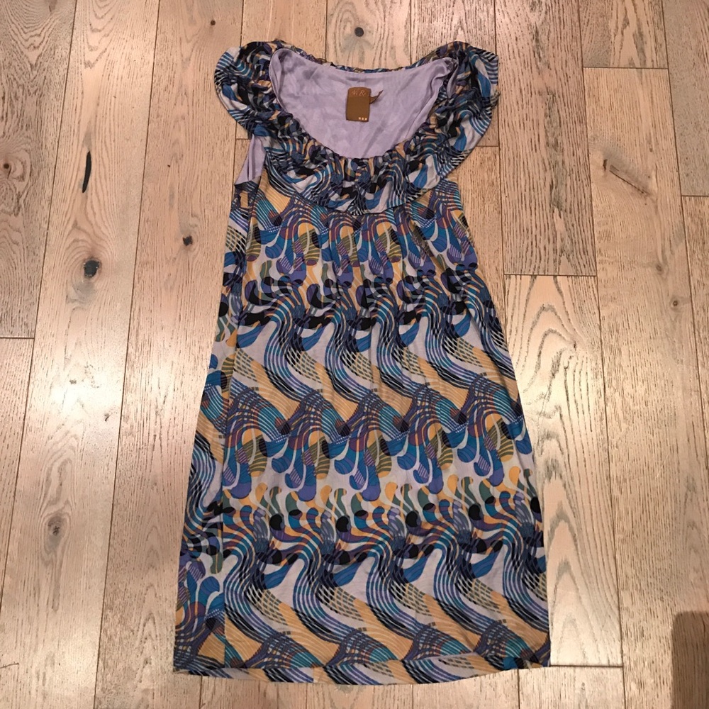 Ali Ro flutter sleeve collar mod dress
