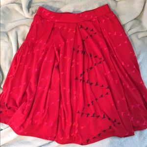 Lularoe Madison full skirt w/ pockets, bird print