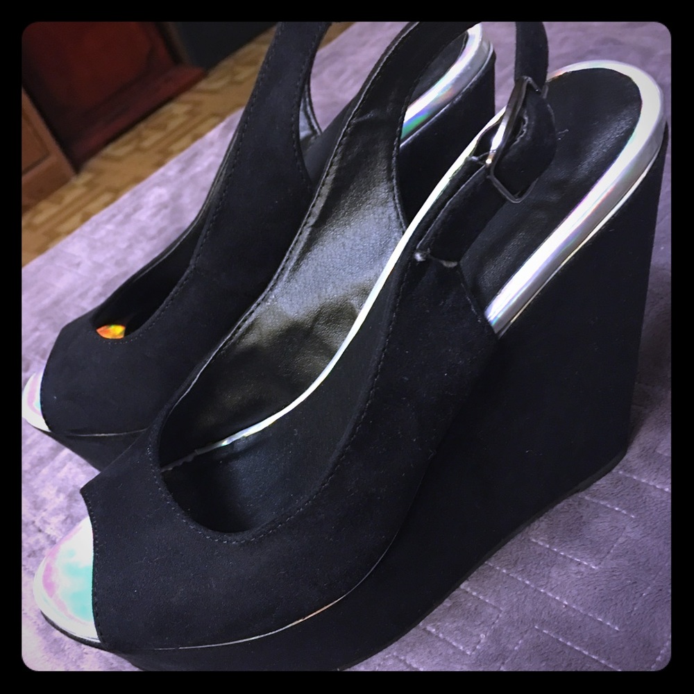 Black Platform wedges