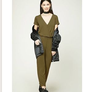 Forever 21 Slub knit surplice jump suit. NWT