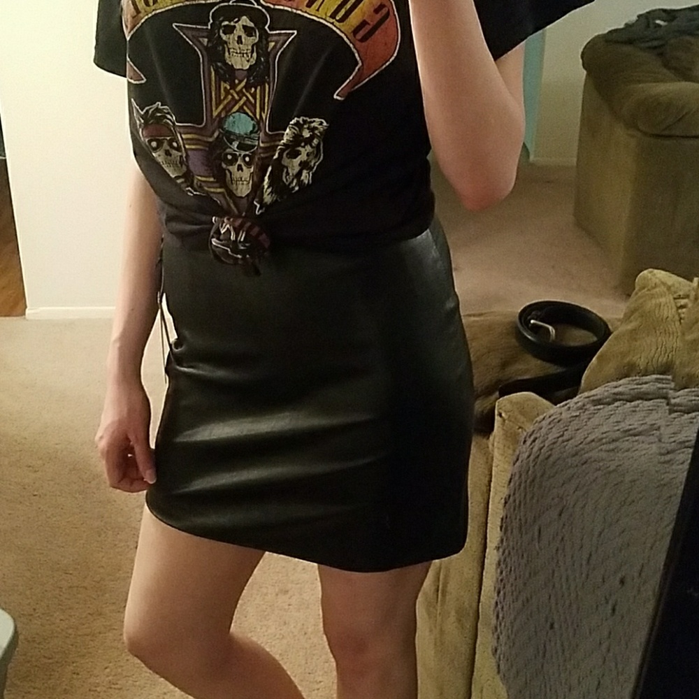 leather mini skirt