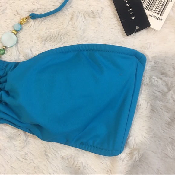 NWT Ralph Lauren • Turquoise Bandeau Bikini Top - Picture 3 of 8