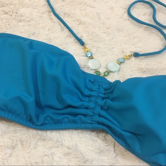 NWT Ralph Lauren • Turquoise Bandeau Bikini Top - Picture 4 of 8