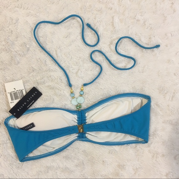 NWT Ralph Lauren • Turquoise Bandeau Bikini Top - Picture 5 of 8