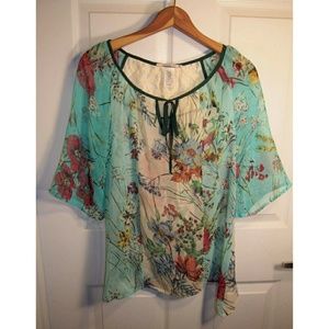 Language Los Angeles Anthropologie Silk Top, XS