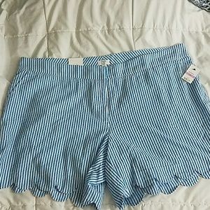 NWT Crown & Ivy Cotton Striped Shorts