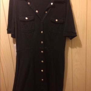 Black button down dress