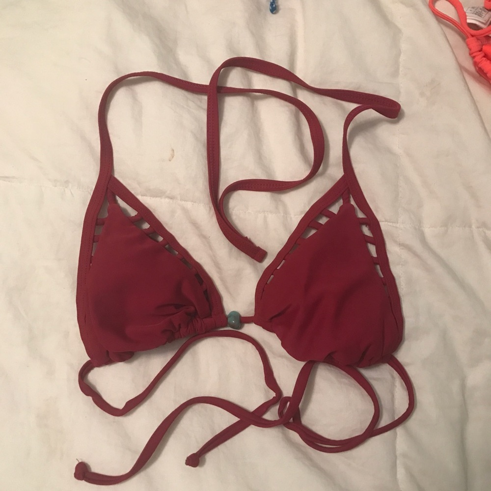 Maroon bikini top