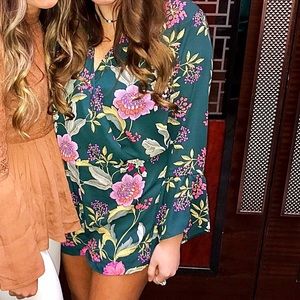 Floral romper bell sleeves