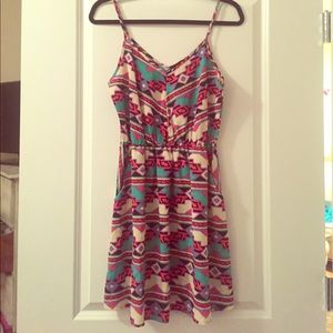 Aztec print sundress w/ pockets