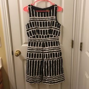 Black and White boat neck dress