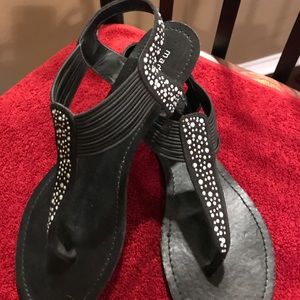 Black Jeweled Sandals