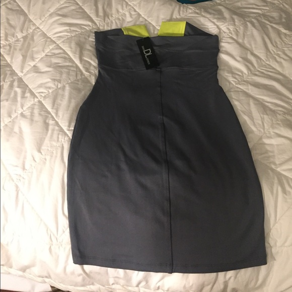 NWT David Lerner grey and lime dress - Picture 3 of 5