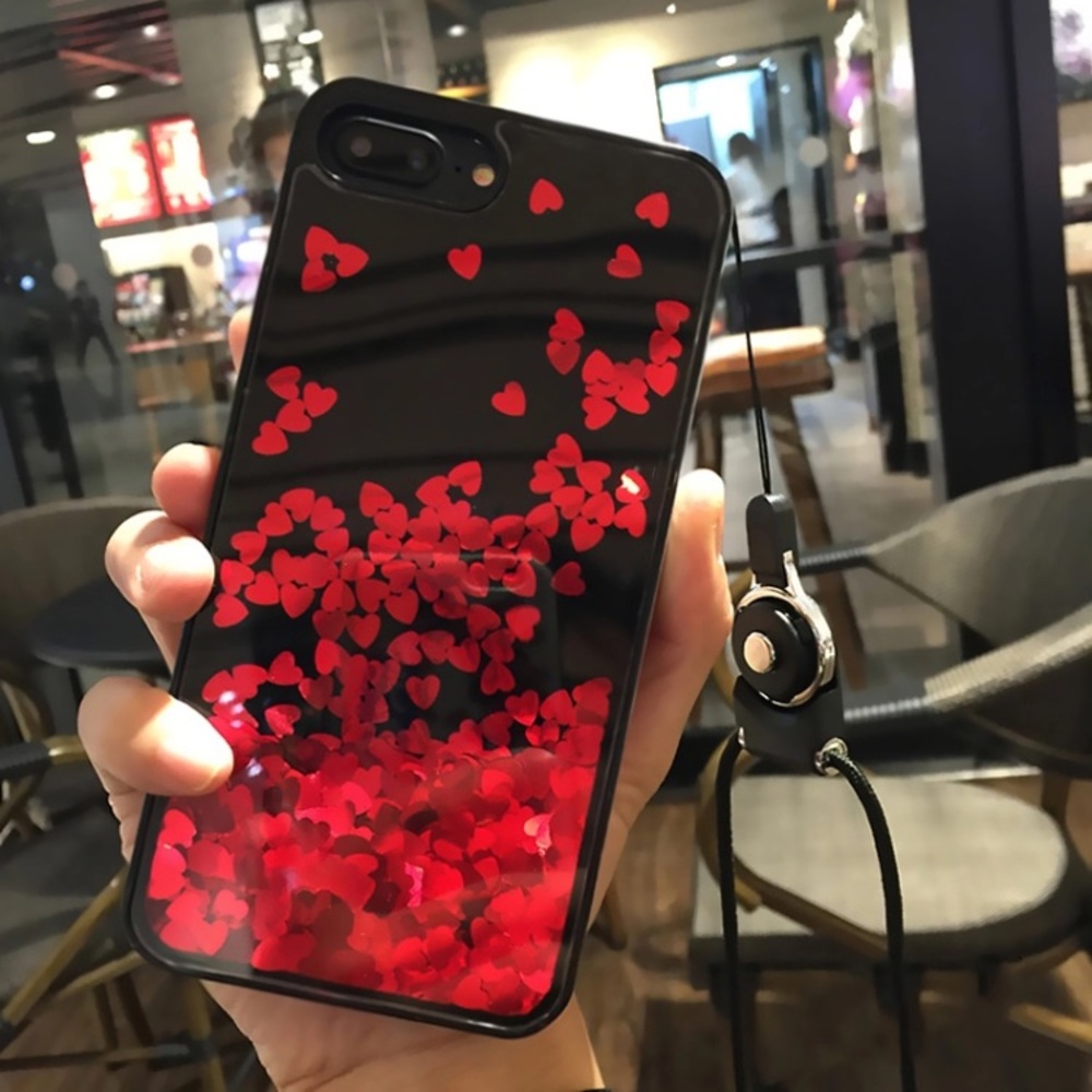 Red Hearts Glitter Case❤️