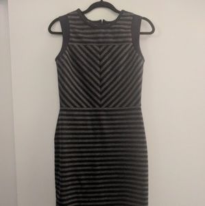 Blue and grey striped dress