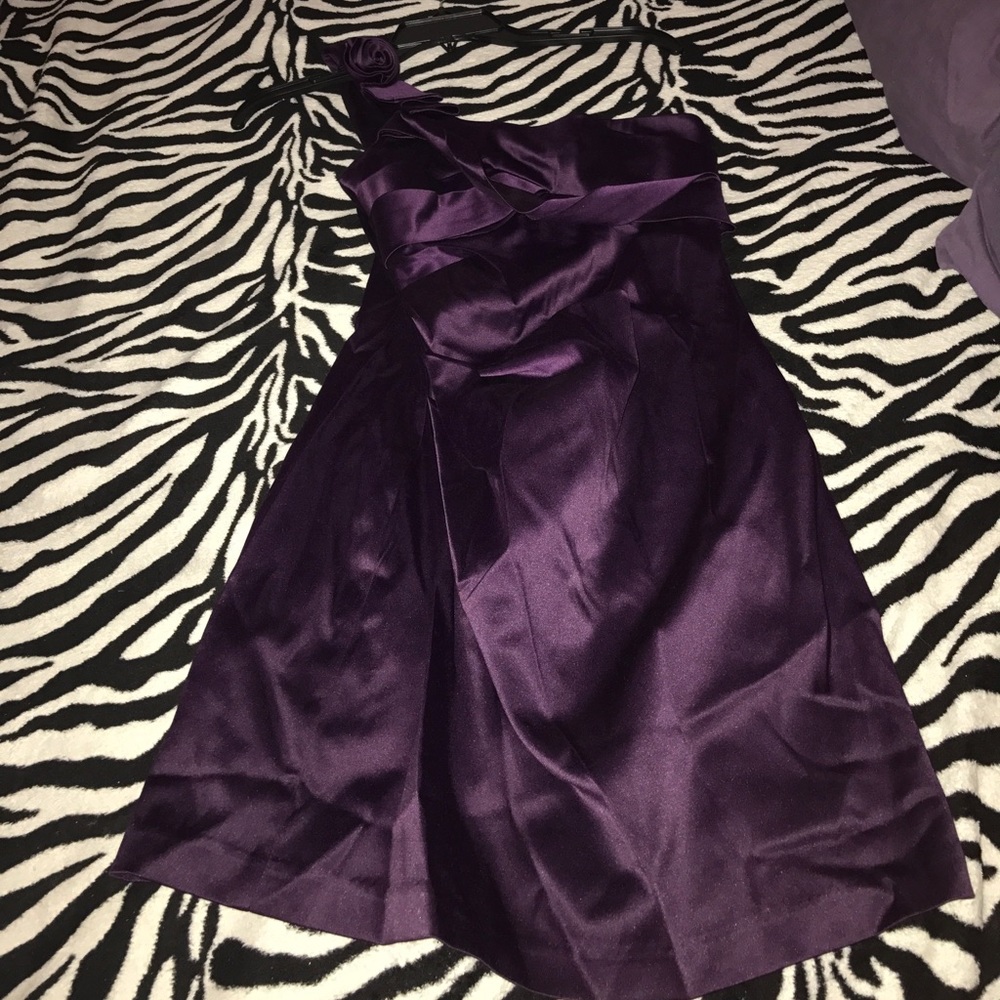 Purple one shoulder dress