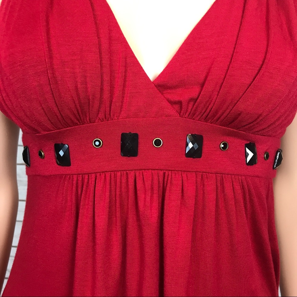 Red Soul Revival Tank Top with Black Details - Picture 2 of 7