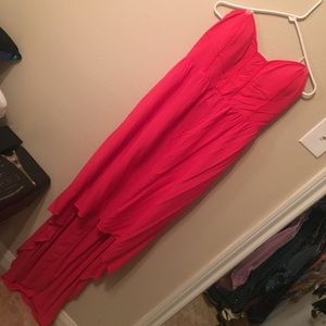 Strapless high low dress with removable straps NWT