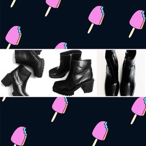 Zara Black Platform Boots | Sz. 7