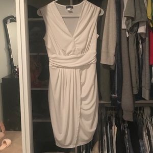 White drape dress