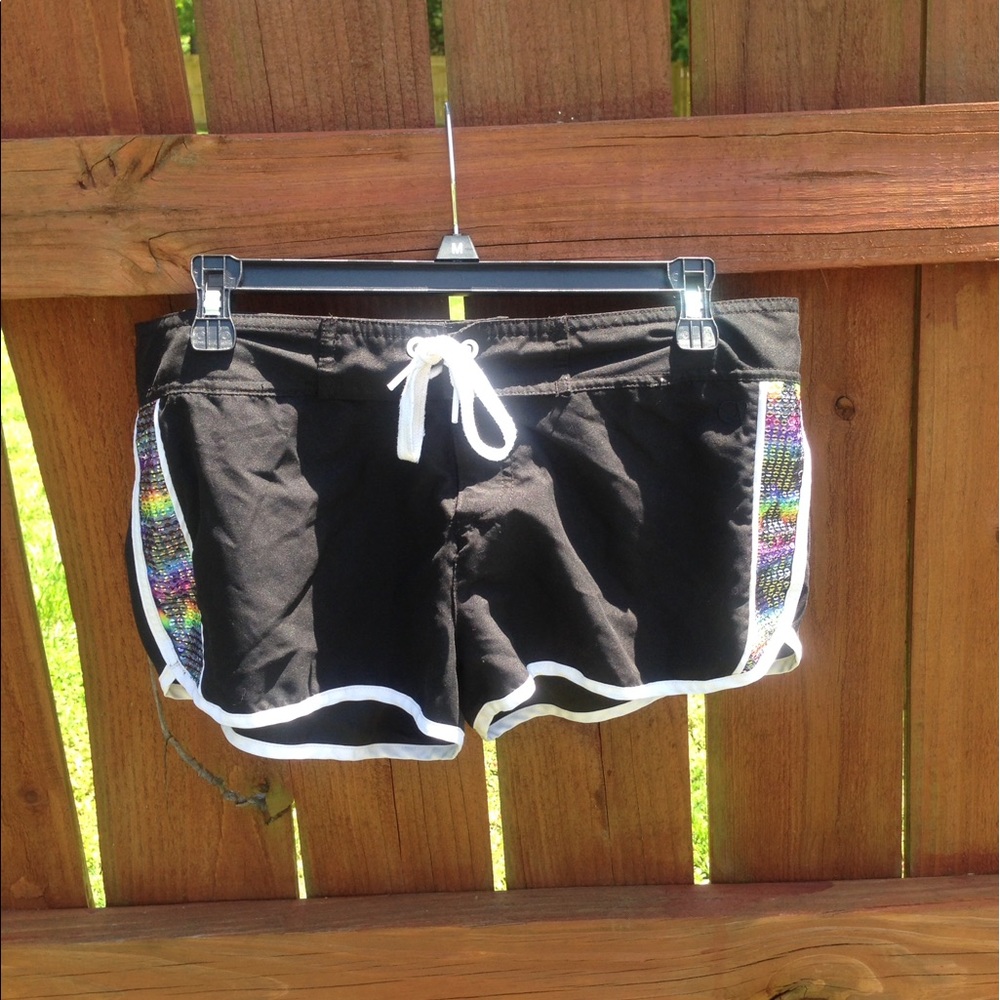 Black sequined shorts