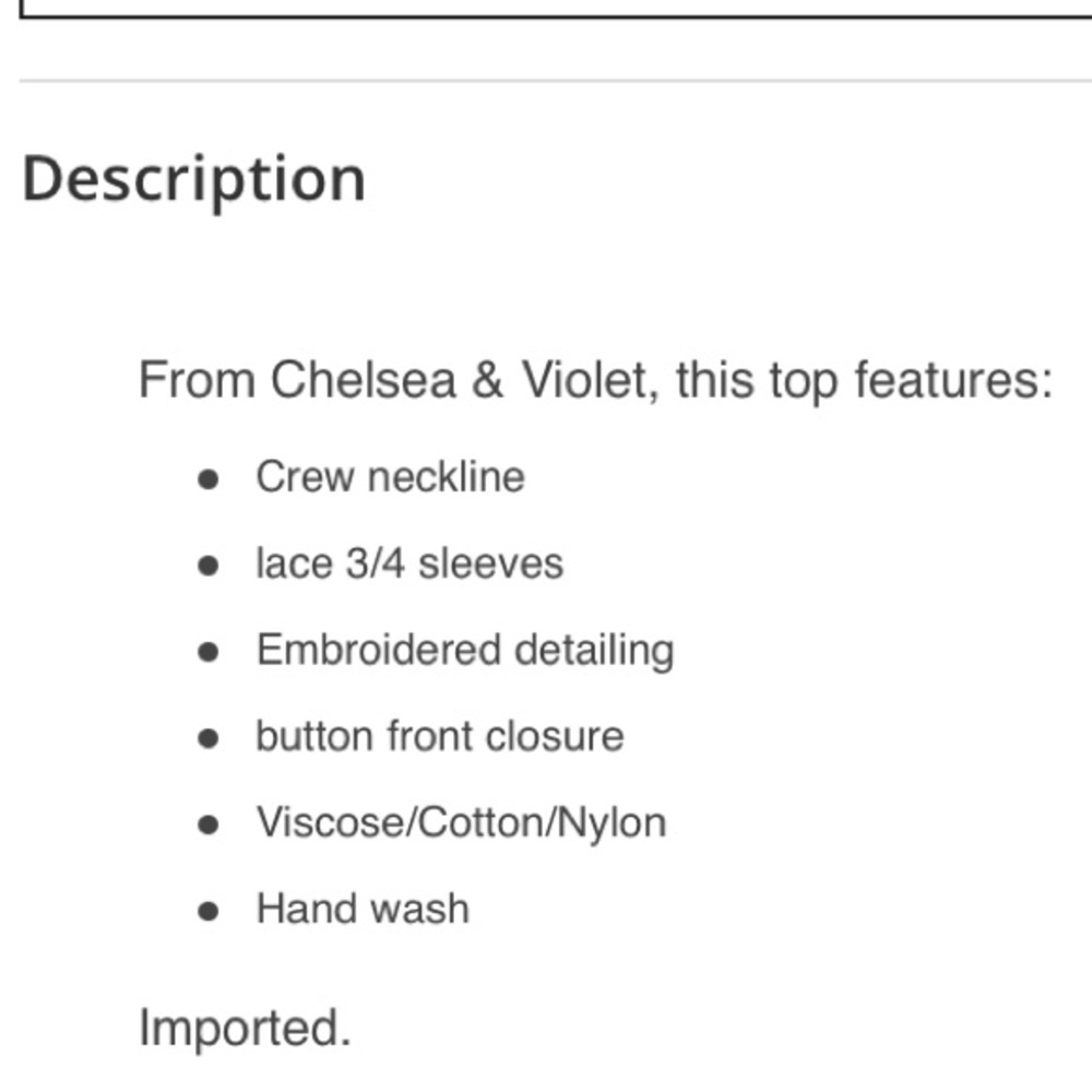 LOST IN HURRICANE IAN ๐ด๐บHPx2๐ด๐บChelsea&Violet embroider top - Picture 5 of 6