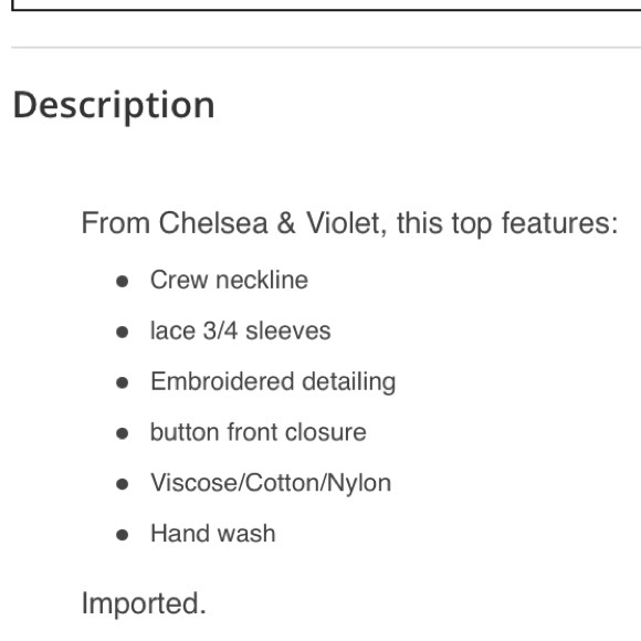 LOST IN HURRICANE IAN 🌴🌺HPx2🌴🌺Chelsea&Violet embroider top - Picture 5 of 6